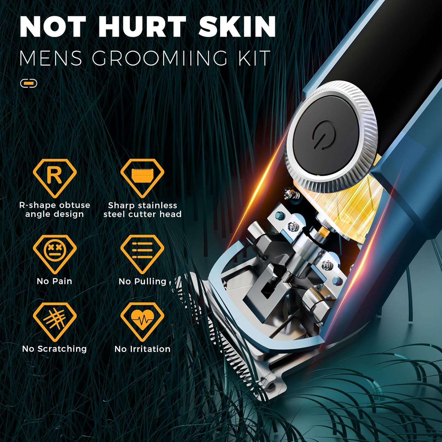 Beard Trimmer for Men Professional, Mustache Trimmer for Men, Mens Beard Grooming Kit, Nose Hair Trimmer, 6 in 1 Waterproof Rechargeable Electric Razor with Cordless Hair Clipper,Valentine'S Day Gifts