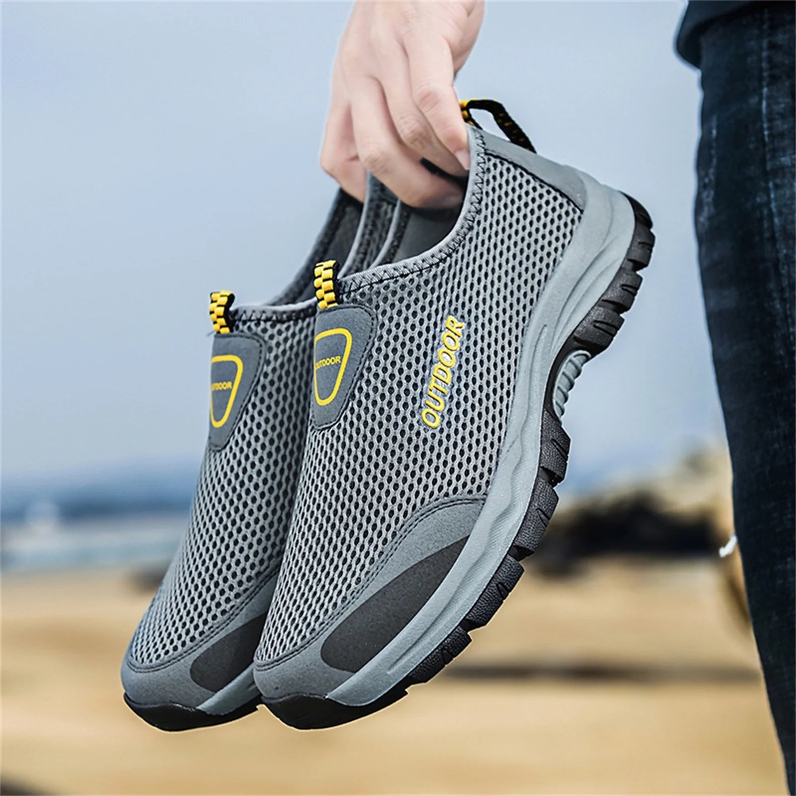 Walking Shoes for Men Mens Womens Barefoot Minimalist Water Trail Running Shoes Cross Training Hiking Wide-Toe Grip Arch Support Shoes Grey 8.5