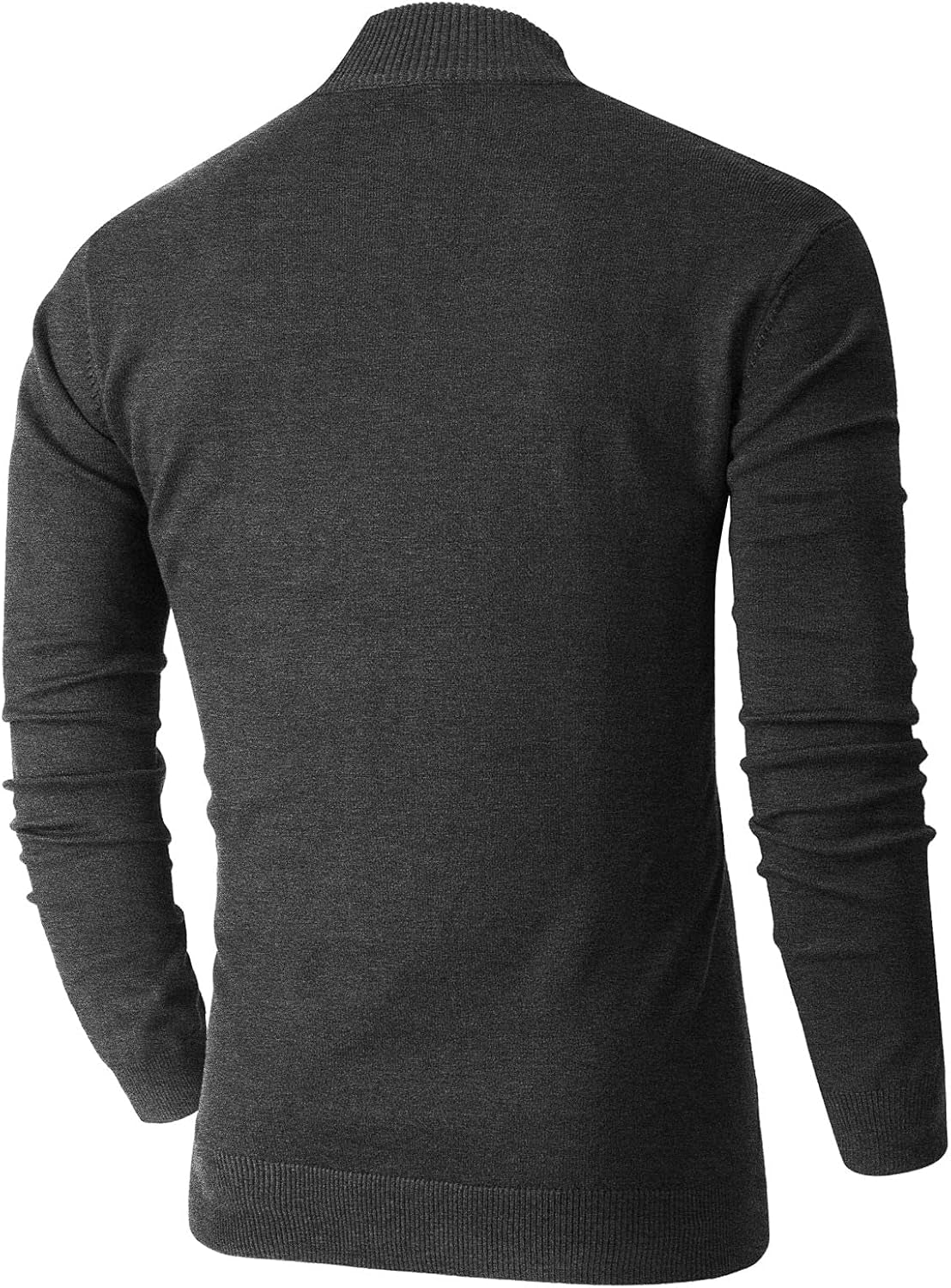 Mens Slim Fit Quarter Zip Mock Neck Polo Sweater Casual Long Sleeve Sweater and Turtleneck Pullover