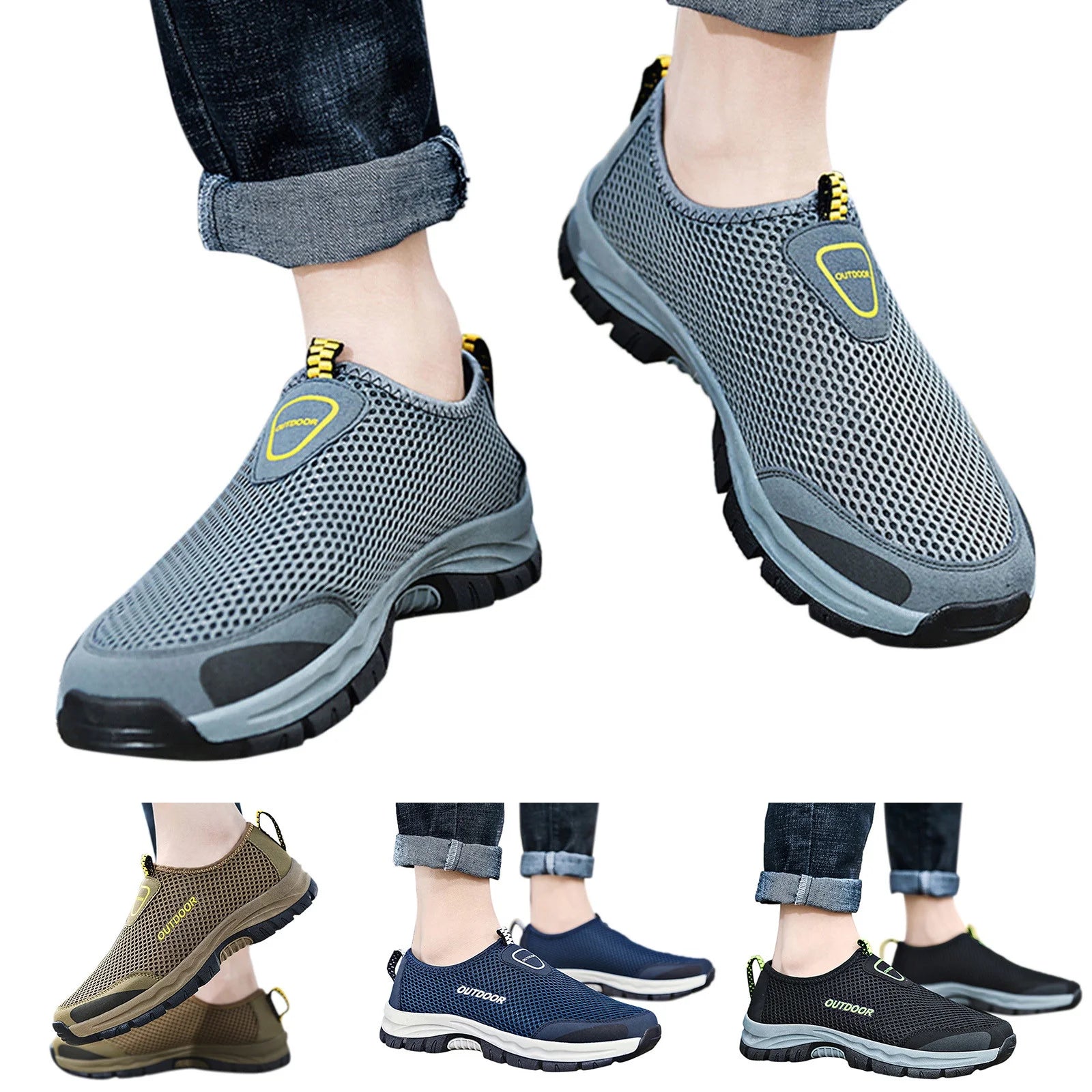 Walking Shoes for Men Mens Womens Barefoot Minimalist Water Trail Running Shoes Cross Training Hiking Wide-Toe Grip Arch Support Shoes Grey 8.5